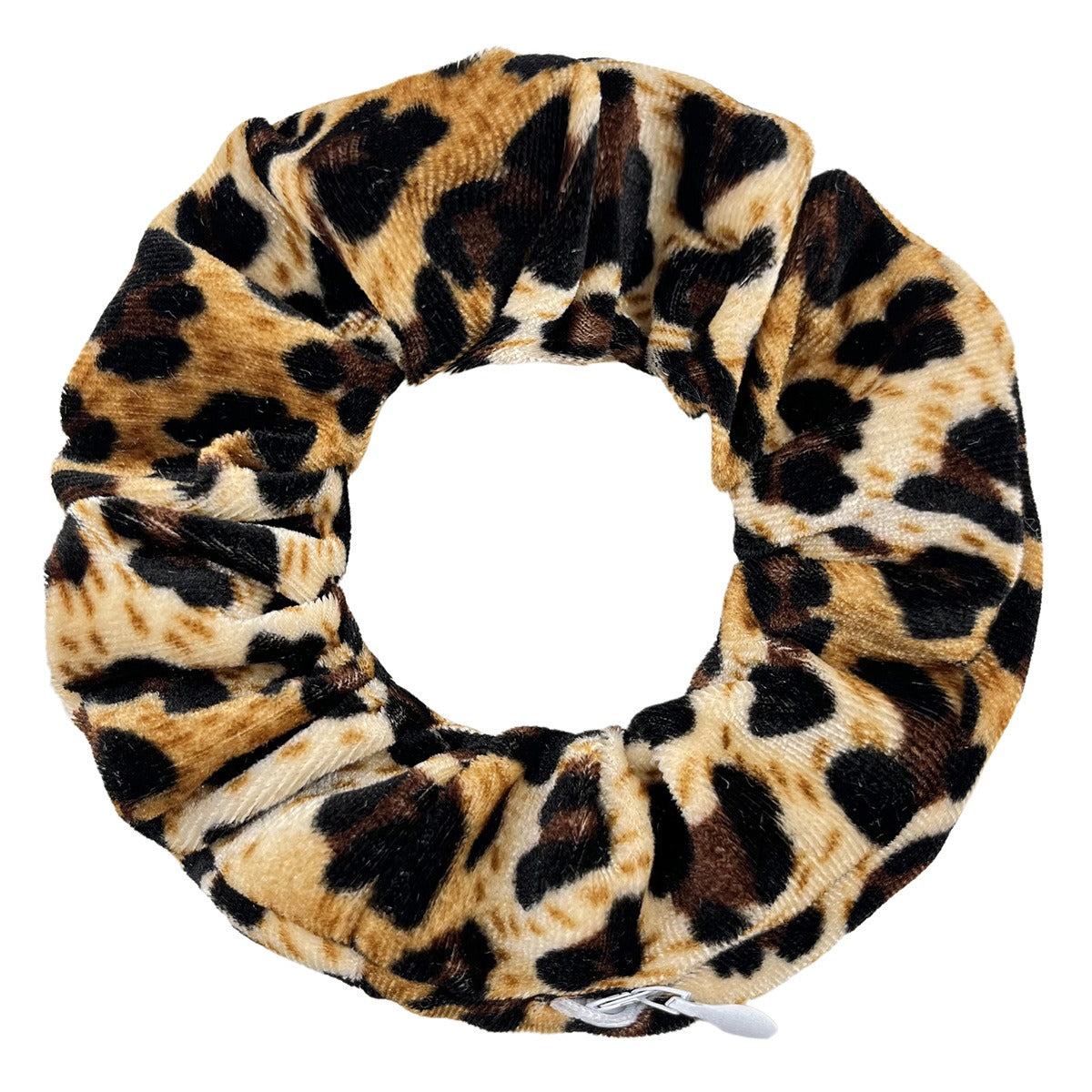 VELVET Zipper Leopard Scrunchies Large Intestine Hair Ring Chiffon Printing Elastic Rubber Band Hair Ring Rope Tie