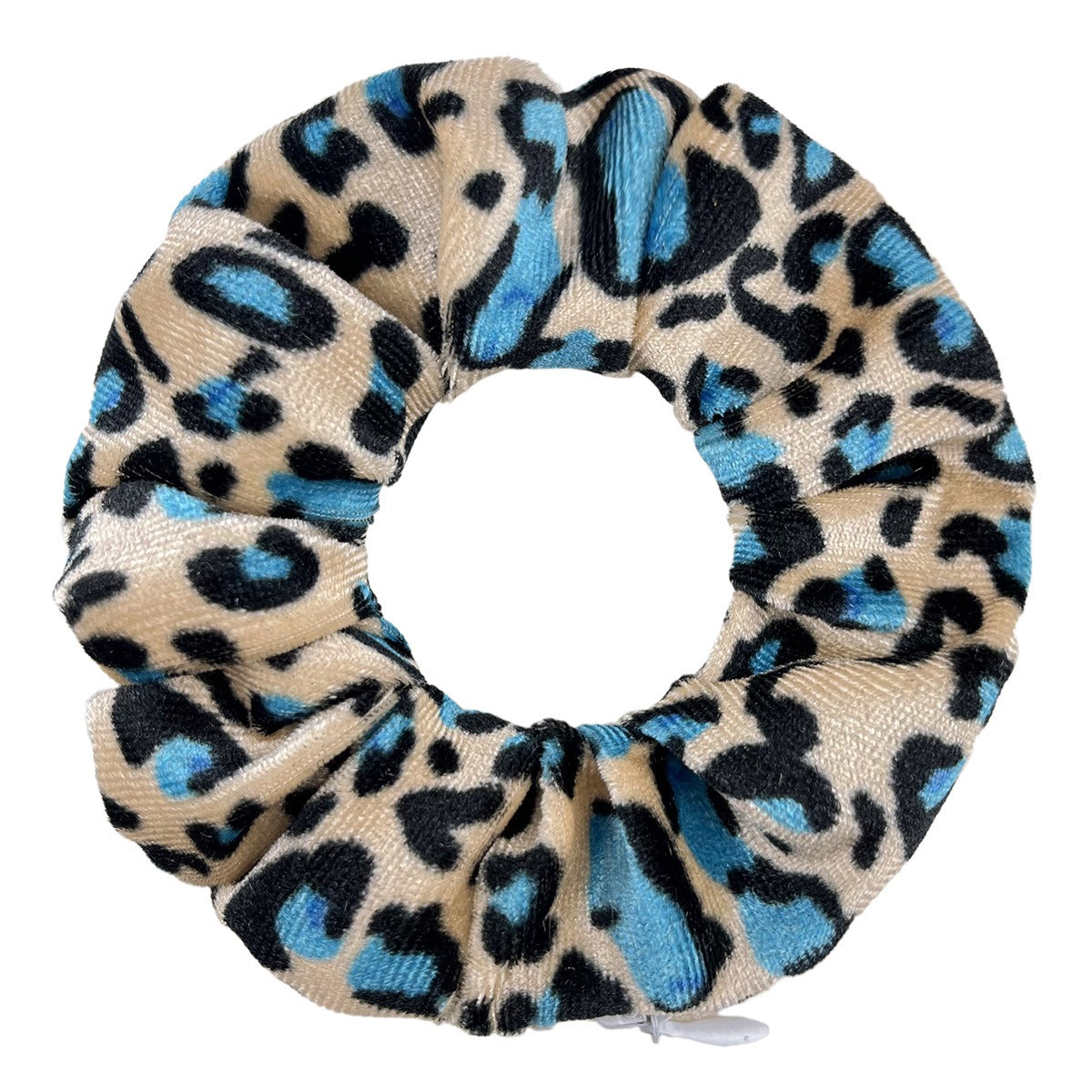 VELVET Zipper Leopard Scrunchies Large Intestine Hair Ring Chiffon Printing Elastic Rubber Band Hair Ring Rope Tie