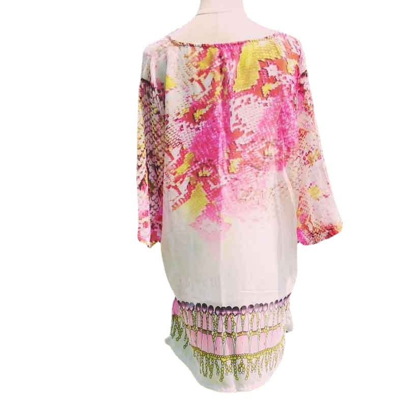 Women's Lightweight Swimsuit Kimono Cover Up, Chiffon Snake Print