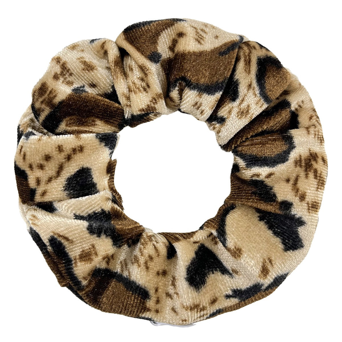 VELVET Zipper Leopard Scrunchies Large Intestine Hair Ring Chiffon Printing Elastic Rubber Band Hair Ring Rope Tie