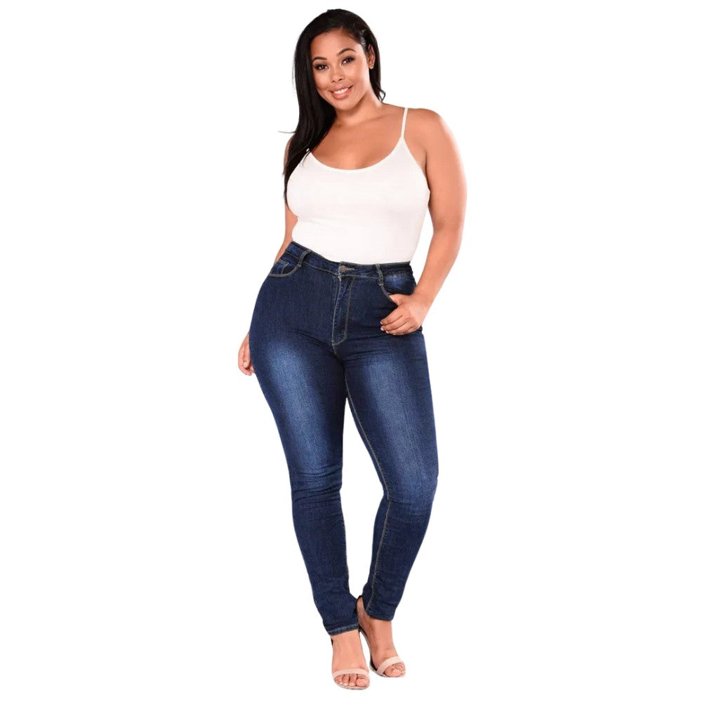 Women's Plus Size High-Waisted Stretch Denim Jeans with Tummy Control - Womenswear, Bottom