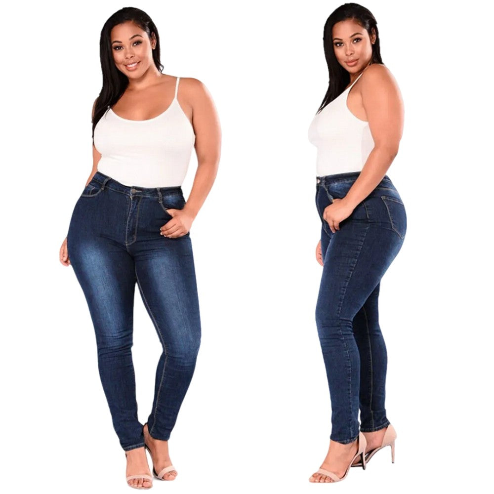 Women's Plus Size High-Waisted Stretch Denim Jeans with Tummy Control - Womenswear, Bottom