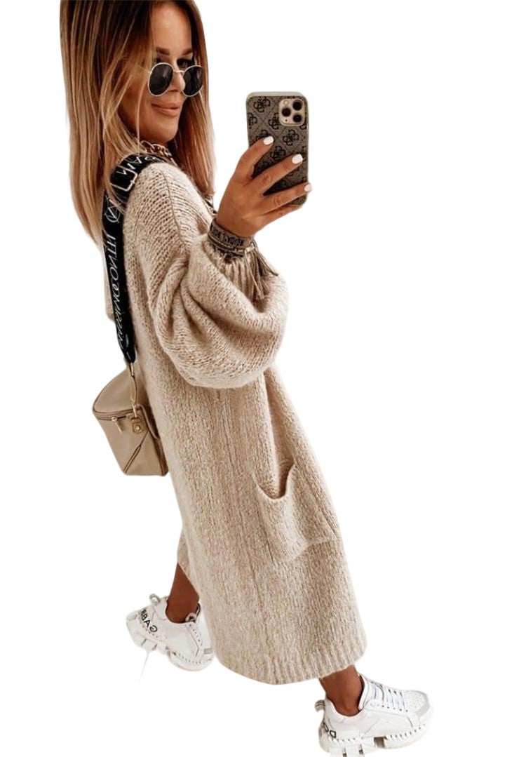 Women's Oversized Knit Cardigan Sweater Coat - Long Sleeve Open Front Chunky Top - Knitwear, Womenswear