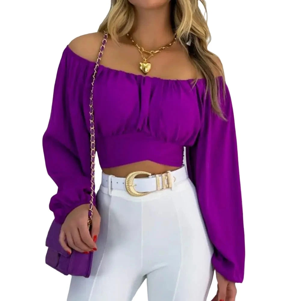 Lightweight Casual Puff Sleeve Outdoor Blouse, Pullover Pattern