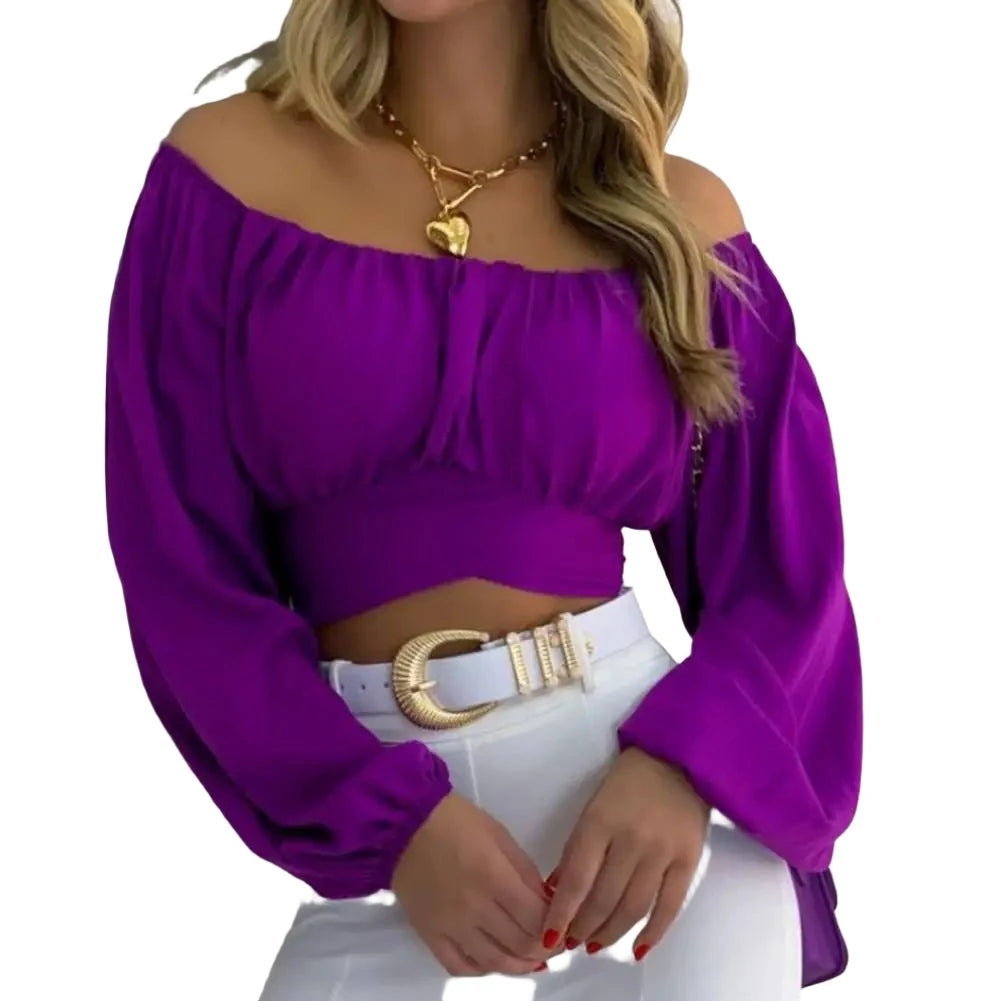 Lightweight Casual Puff Sleeve Outdoor Blouse, Pullover Pattern