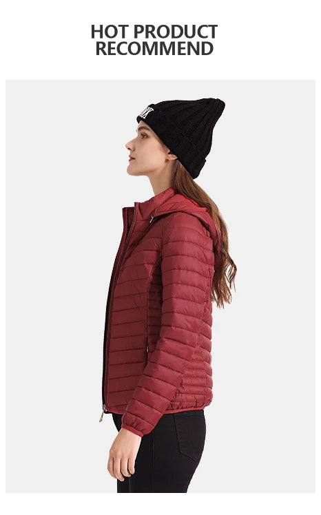 Santelon Winter Parka Ultralight Padded Puffer Jacket For Women Coat With Hood Outdoor Warm Lightweight Outwear With Storage Bag - Simplice Dress