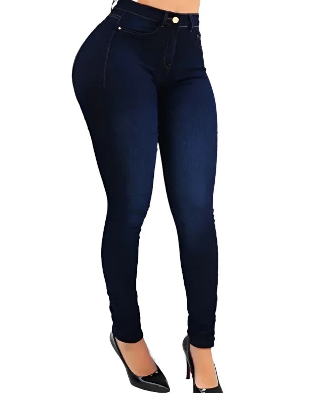 European and American Fashion Stylish and Comfortable Cotton Shaping Jeans High Waist Skinny Pants Women Jeans - Simplice Dress